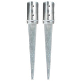vidaXL Ground Spikes 2 pcs 8x61 cm Galvanized Steel Silver