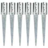 vidaXL Ground Spikes 2 pcs 8x61 cm Galvanized Steel Silver