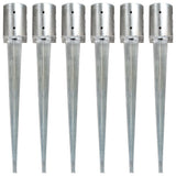 vidaXL Ground Spikes 2 pcs 8x61 cm Galvanized Steel Silver