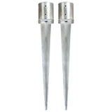 vidaXL Ground Spikes 2 pcs 8x61 cm Galvanized Steel Silver