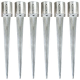 vidaXL Ground Spikes 2 pcs 8x61 cm Galvanized Steel Silver