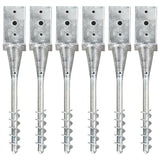 vidaXL Ground Spikes 2 pcs 7x7x56 cm galvanized steel silver-colored