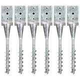 vidaXL Ground Spikes 2 pcs 7x7x56 cm galvanized steel silver-colored