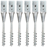 vidaXL Ground Spikes 2 pcs 7x7x56 cm galvanized steel silver-colored