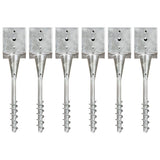 vidaXL Ground Spikes 2 pcs 7x7x56 cm galvanized steel silver-colored
