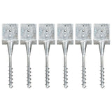 vidaXL Ground Spikes 2 pcs 7x7x56 cm galvanized steel silver-colored