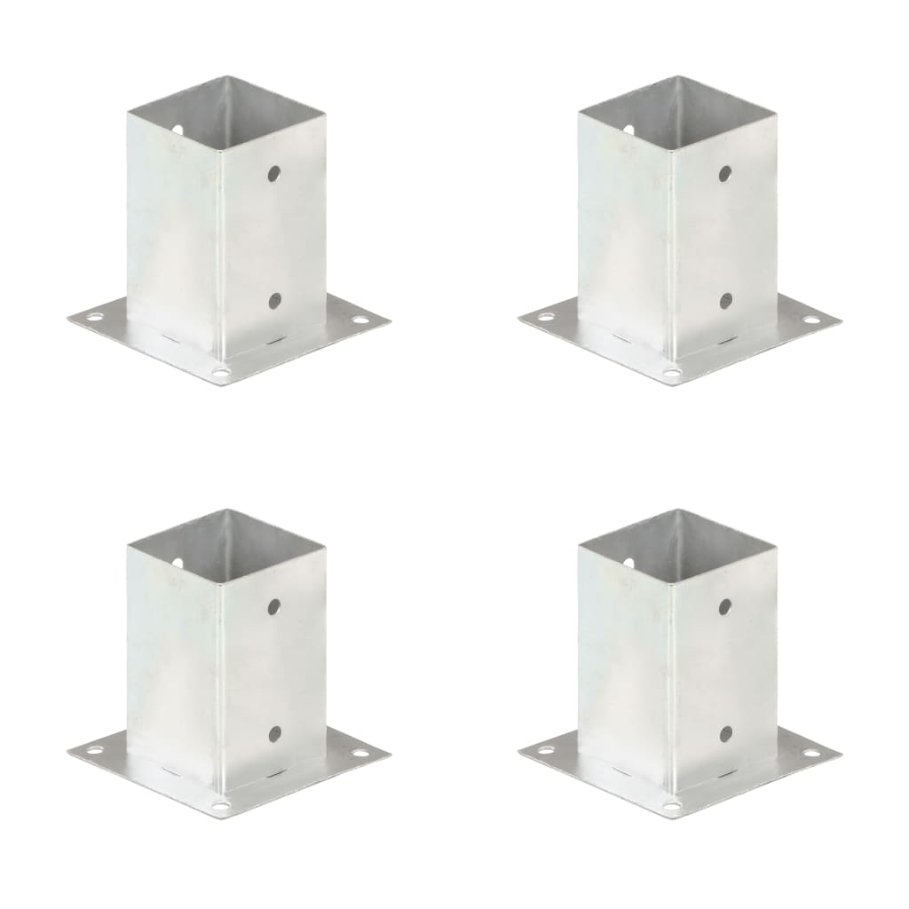 vidaXL Post Anchors 4 pcs 71 mm Galvanized Metal
