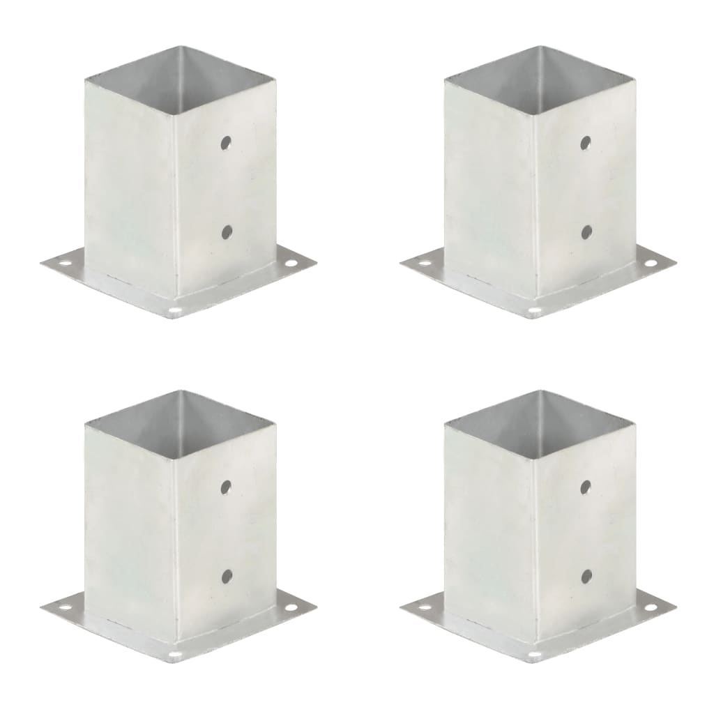 vidaXL Post Anchors 4 pcs 71 mm Galvanized Metal