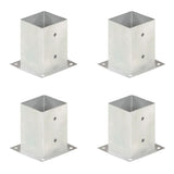vidaXL Post Anchors 4 pcs 71 mm Galvanized Metal