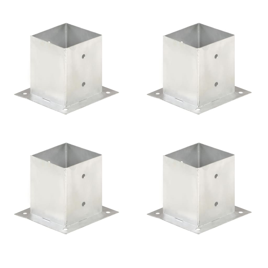 vidaXL Post Anchors 4 pcs 71 mm Galvanized Metal