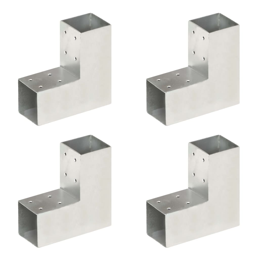 vidaXL Post Connector L-shape 71x71 mm Galvanized Metal