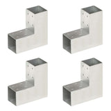 vidaXL Post Connector L-shape 71x71 mm Galvanized Metal