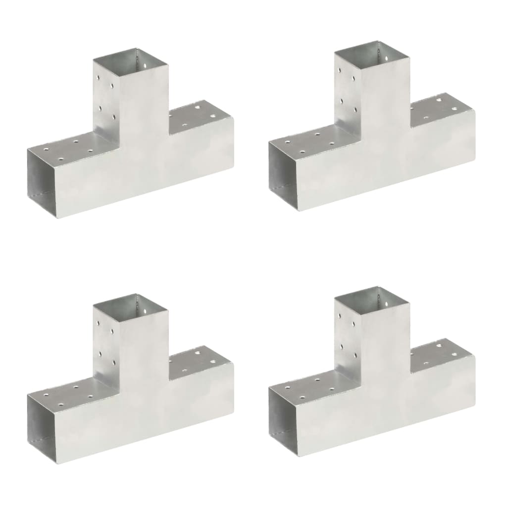 vidaXL Post Connector L-shape 71x71 mm Galvanized Metal