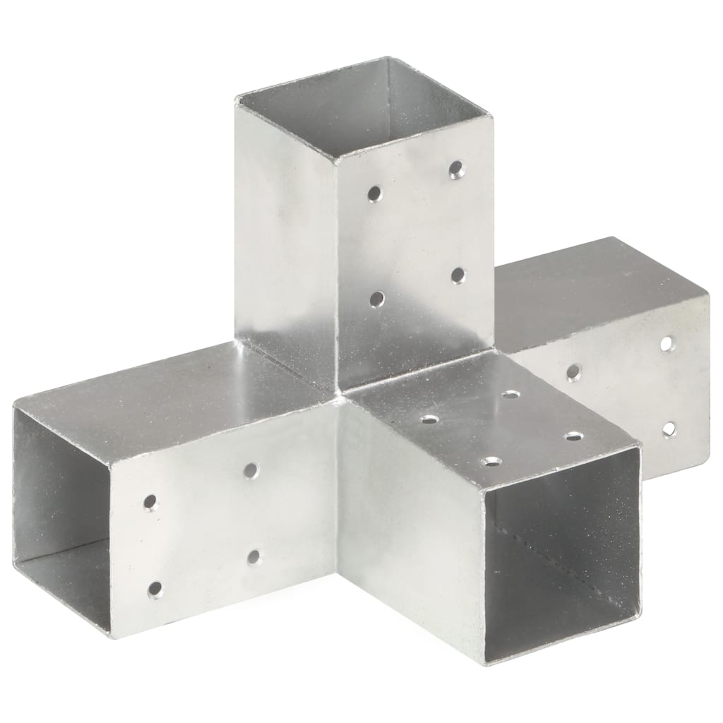 vidaXL Post Connector L-shape 71x71 mm Galvanized Metal