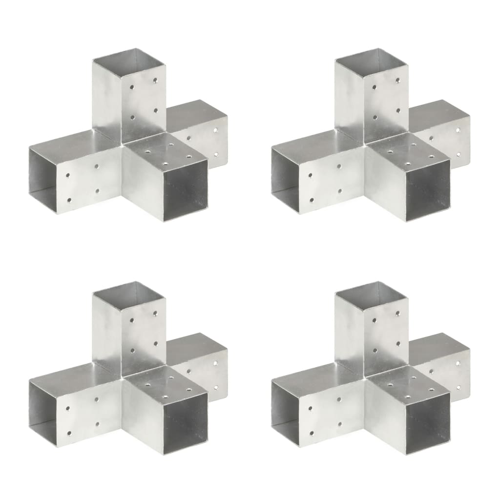 vidaXL Post Connector L-shape 71x71 mm Galvanized Metal