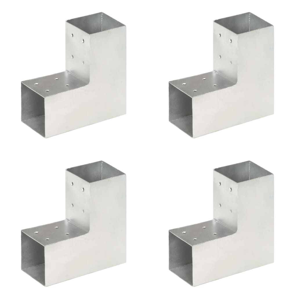 vidaXL Post Connector L-shape 71x71 mm Galvanized Metal
