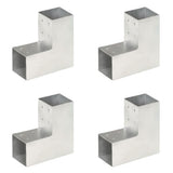 vidaXL Post Connector L-shape 71x71 mm Galvanized Metal