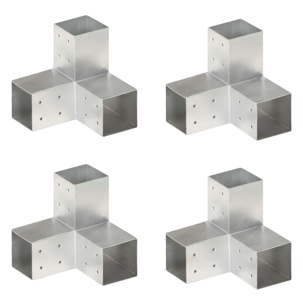 vidaXL Post Connector L-shape 71x71 mm Galvanized Metal