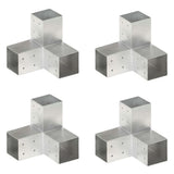 vidaXL Post Connector L-shape 71x71 mm Galvanized Metal