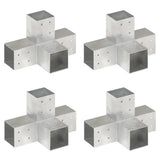 vidaXL Post Connector L-shape 71x71 mm Galvanized Metal