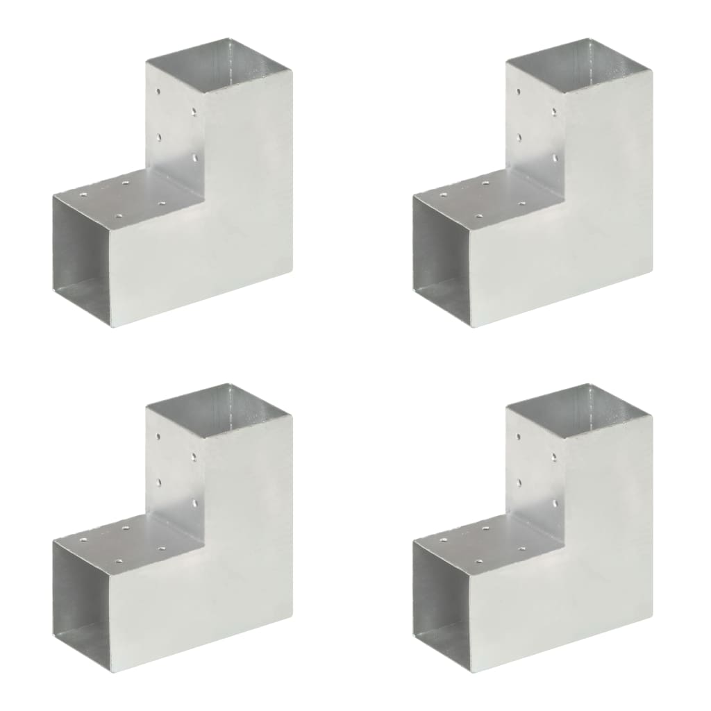 vidaXL Post Connector L-shape 71x71 mm Galvanized Metal