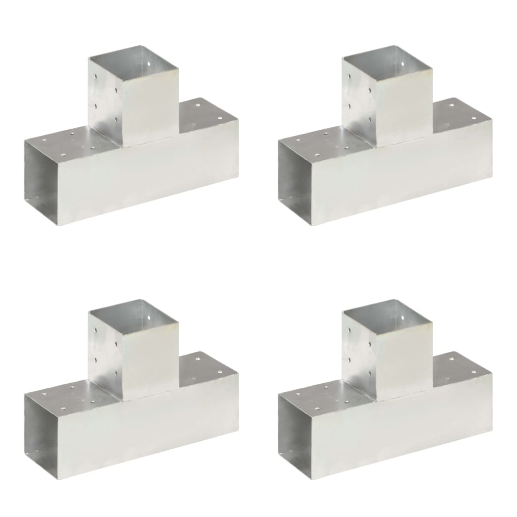 vidaXL Post Connector L-shape 71x71 mm Galvanized Metal