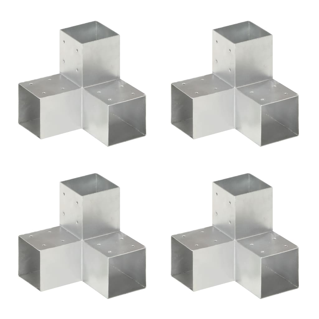 vidaXL Post Connector L-shape 71x71 mm Galvanized Metal