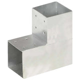 vidaXL Post Connector L-shape 71x71 mm Galvanized Metal