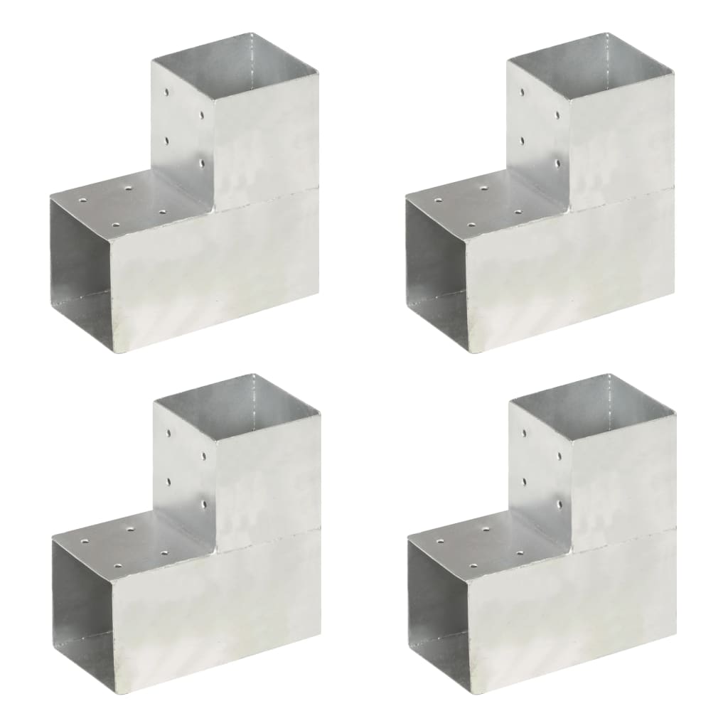 vidaXL Post Connector L-shape 71x71 mm Galvanized Metal