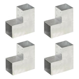 vidaXL Post Connector L-shape 71x71 mm Galvanized Metal