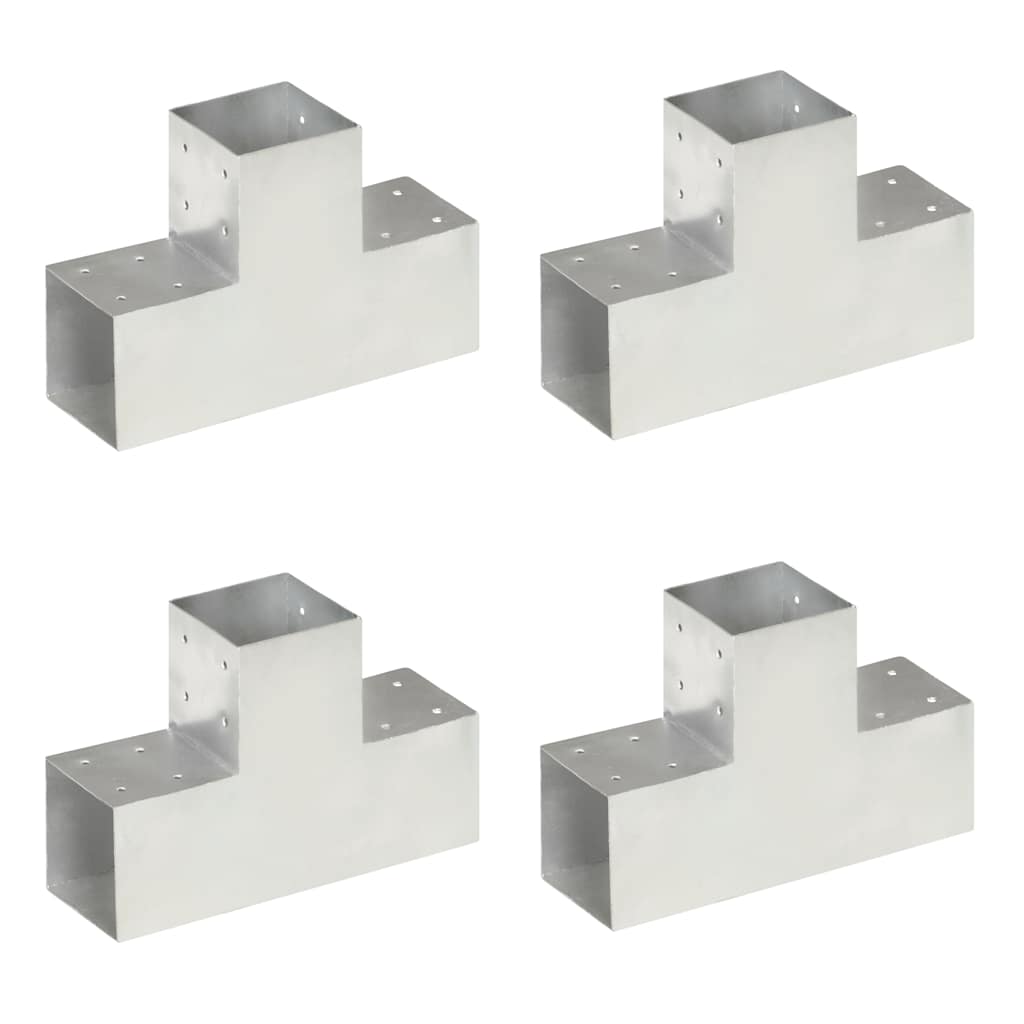 vidaXL Post Connector L-shape 71x71 mm Galvanized Metal