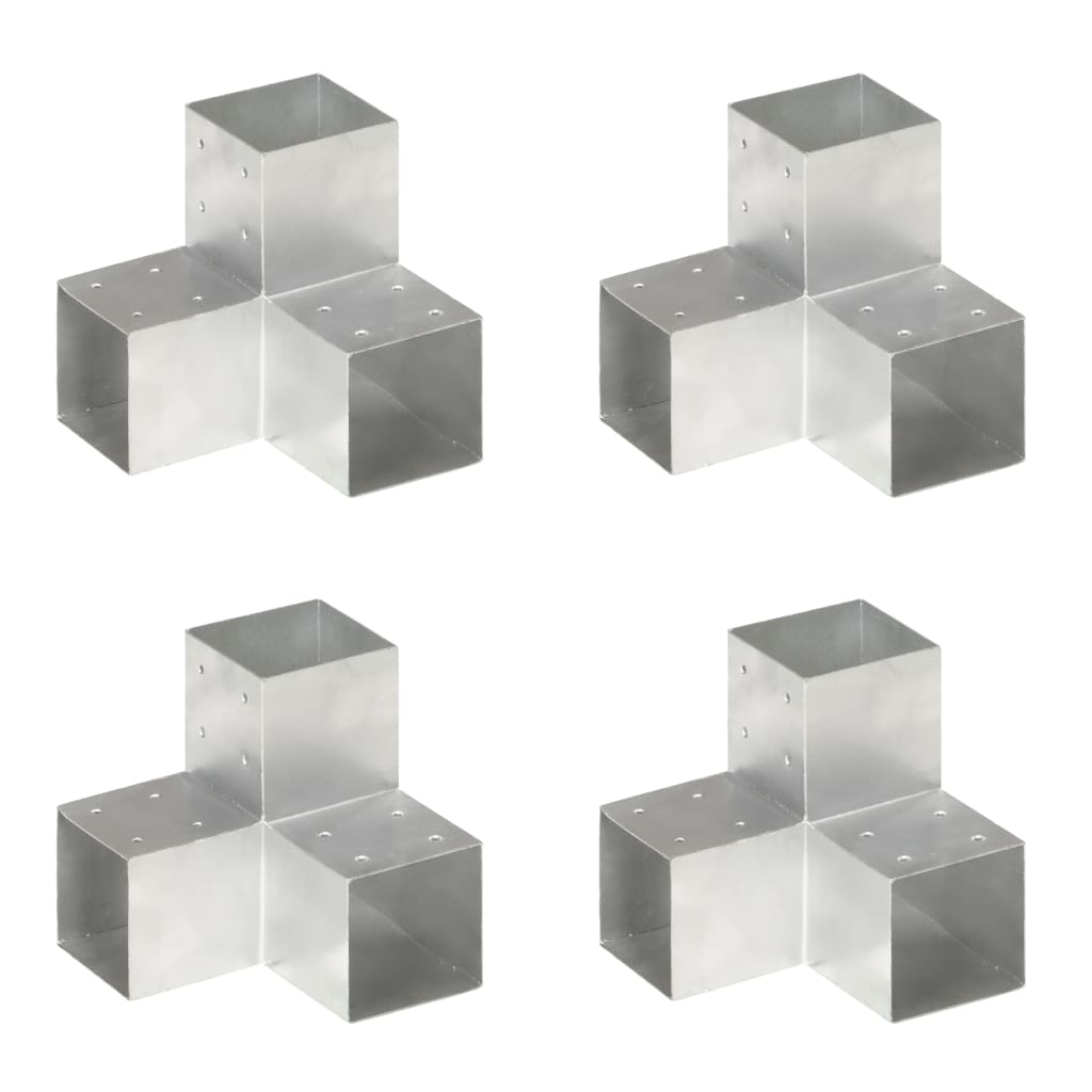vidaXL Post Connector L-shape 71x71 mm Galvanized Metal