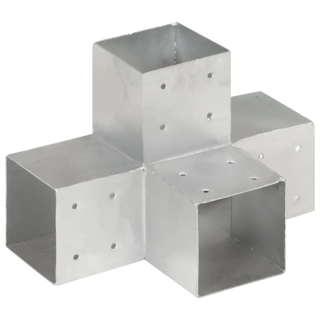 vidaXL Post Connector L-shape 71x71 mm Galvanized Metal
