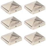 vidaXL Post Caps 6 pcs pyramid 71x71 mm stainless steel