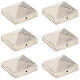 vidaXL Post Caps 6 pcs pyramid 71x71 mm stainless steel