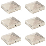 vidaXL Post Caps 6 pcs pyramid 71x71 mm stainless steel