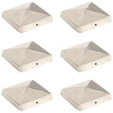 vidaXL Post Caps 6 pcs pyramid 71x71 mm stainless steel
