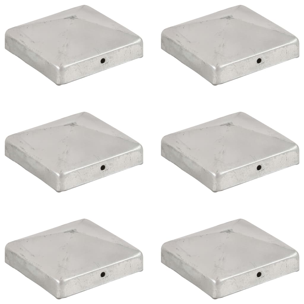 vidaXL Post Caps 6 pcs pyramid 71x71 mm stainless steel