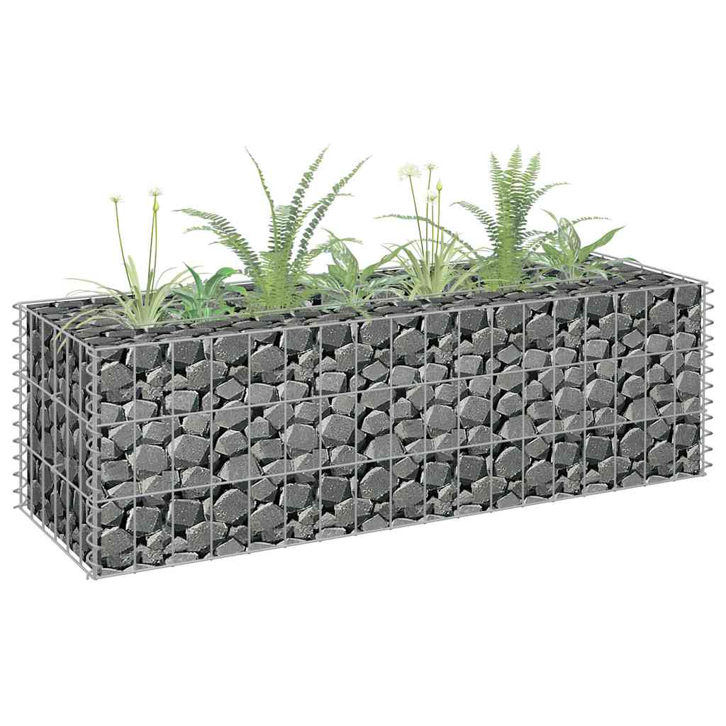 vidaXL Gabion Raised Garden Bed 90x30x10 cm Galvanised Steel