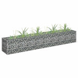 vidaXL Gabion Raised Garden Bed 90x30x10 cm Galvanised Steel