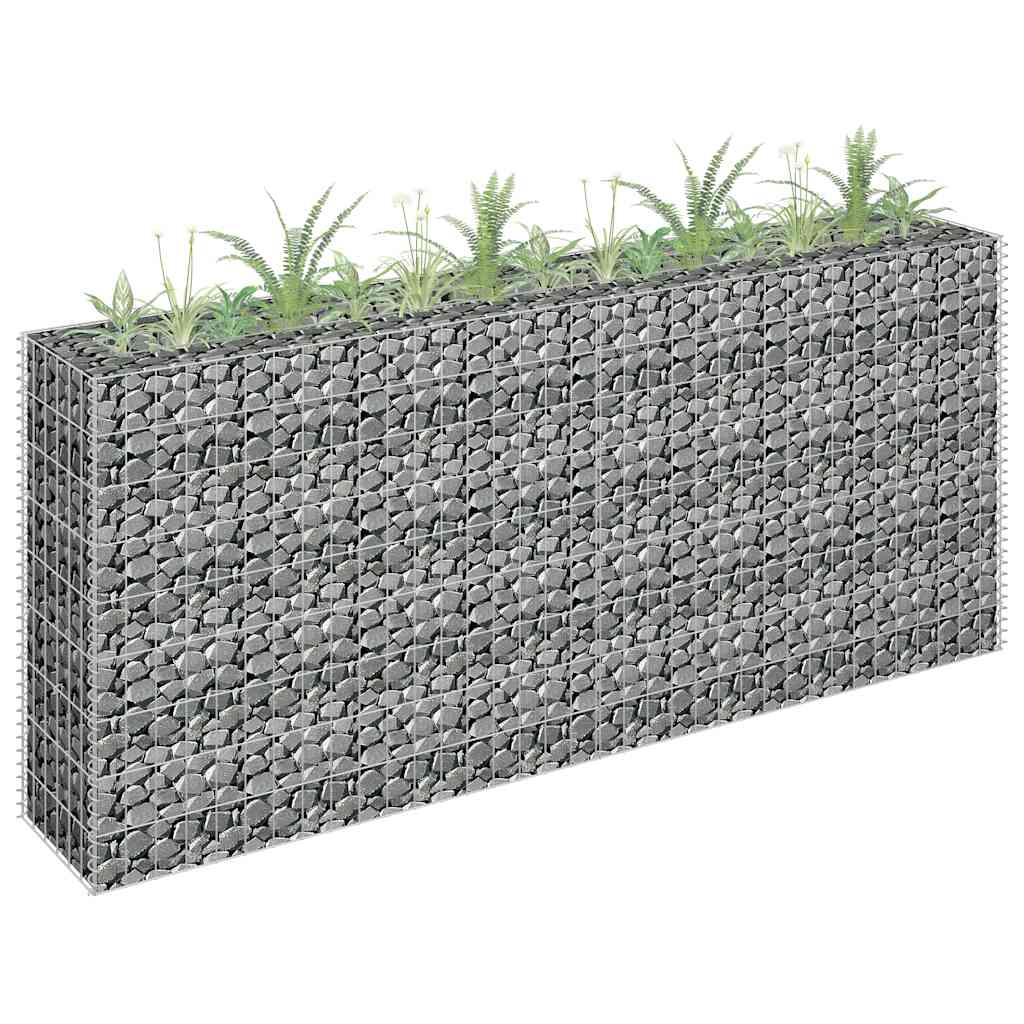 vidaXL Gabion Raised Garden Bed 90x30x10 cm Galvanised Steel