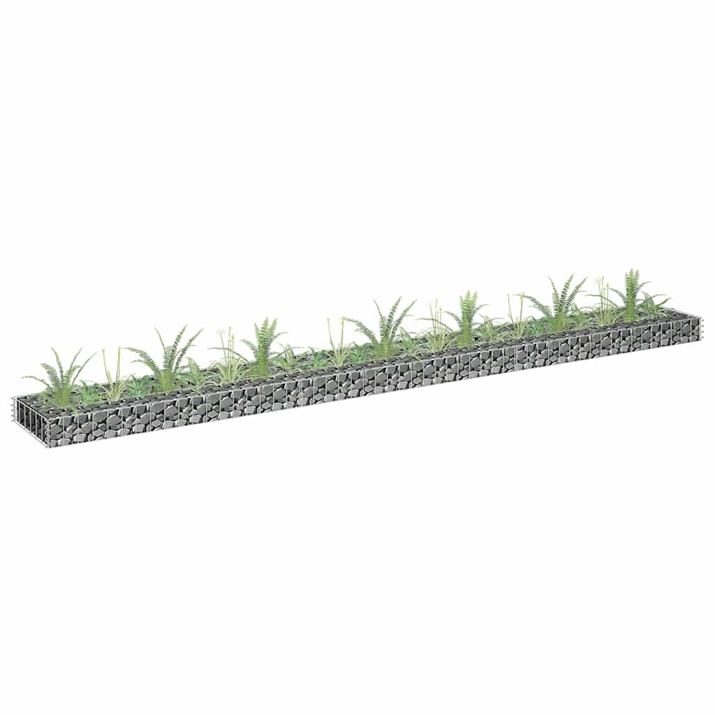 vidaXL Gabion Raised Garden Bed 90x30x10 cm Galvanised Steel