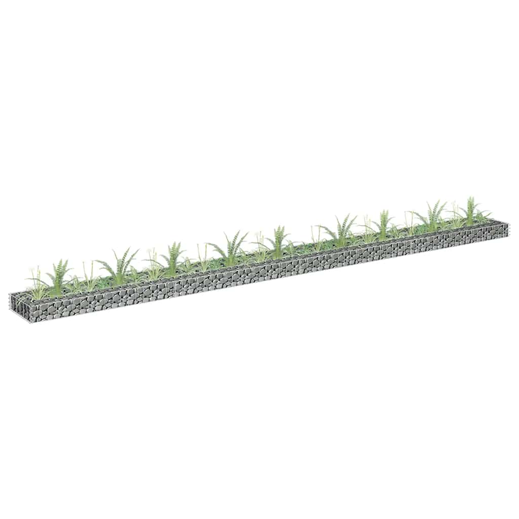 vidaXL Gabion Raised Garden Bed 90x30x10 cm Galvanised Steel