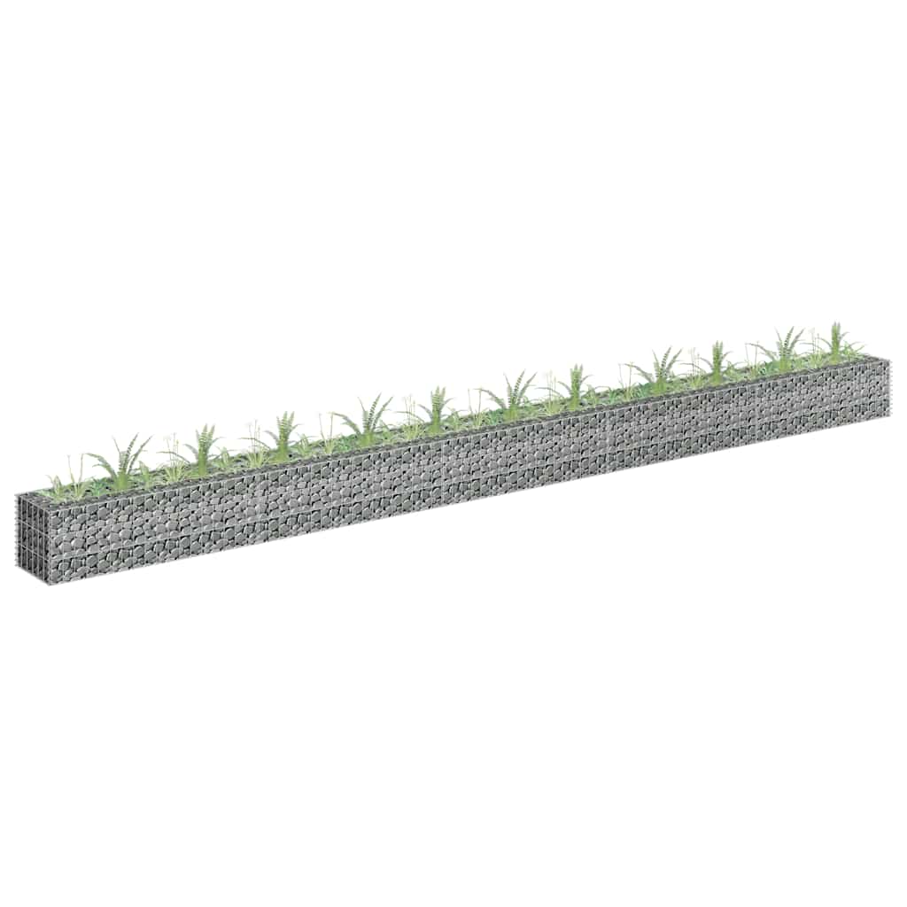 vidaXL Gabion Raised Garden Bed 90x30x10 cm Galvanised Steel