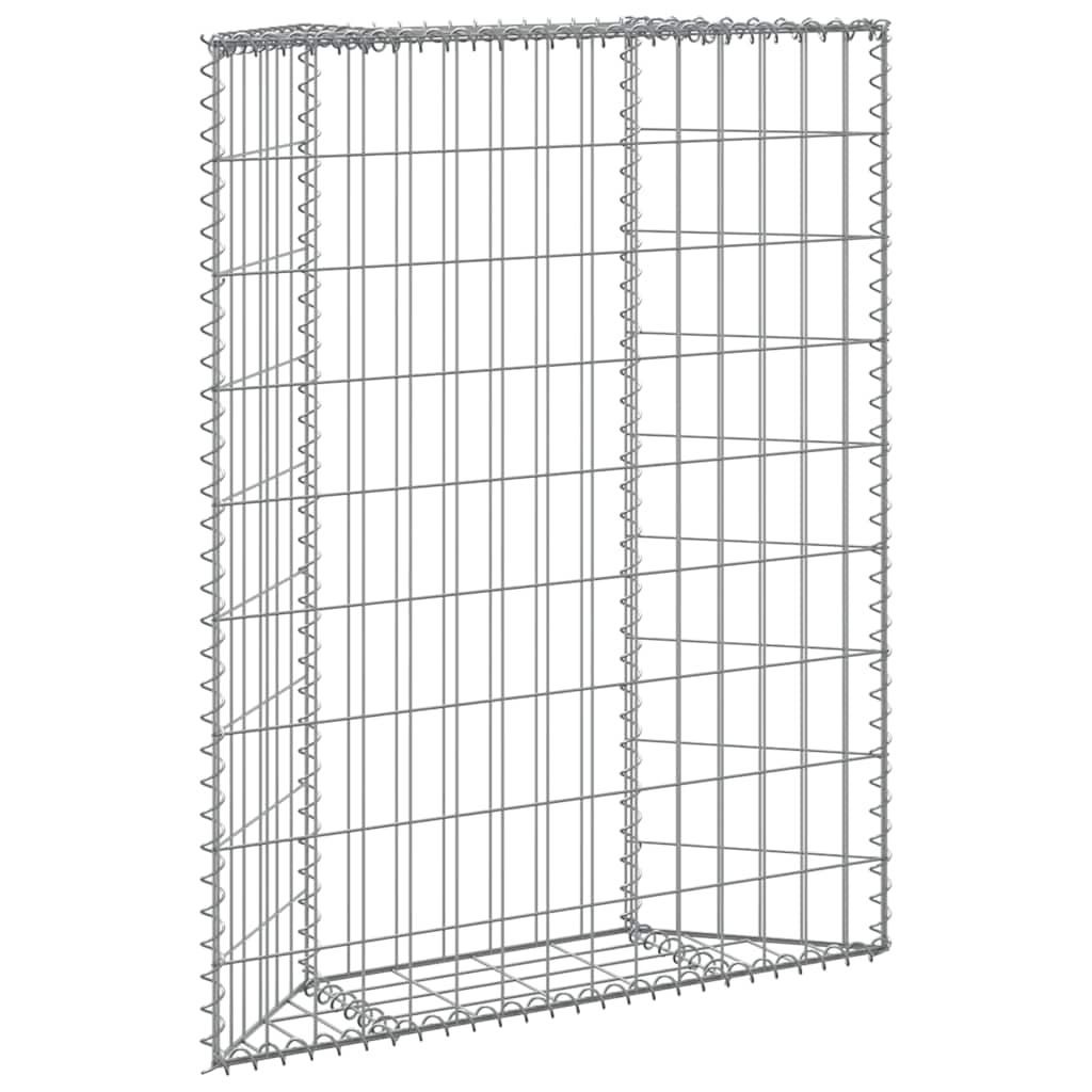 vidaXL Gabion Planter Trapezoid 80x20x100 cm Galvanized Steel
