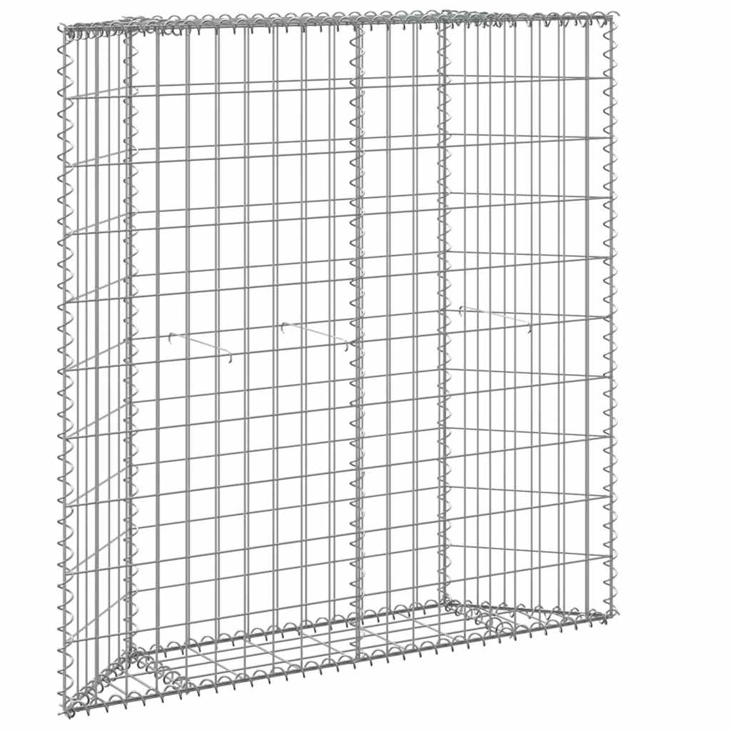 vidaXL Gabion Planter Trapezoid 80x20x100 cm Galvanized Steel