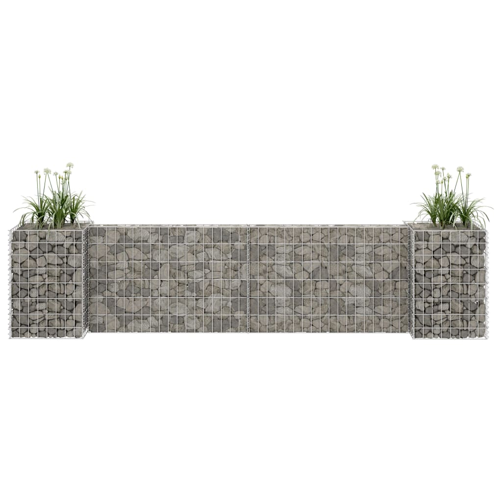 vidaXL Gabion Planter H-shaped 260x40x40 cm Steel Wire