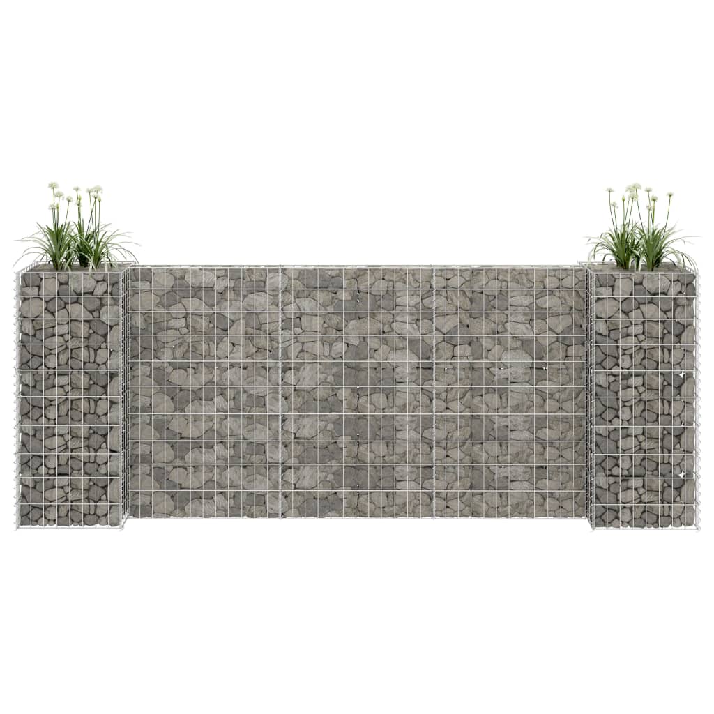 vidaXL Gabion Planter H-shaped 260x40x40 cm Steel Wire