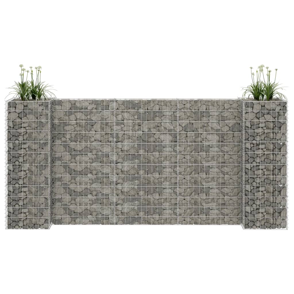 vidaXL Gabion Planter H-shaped 260x40x40 cm Steel Wire