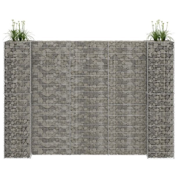 vidaXL Gabion Planter H-shaped 260x40x40 cm Steel Wire